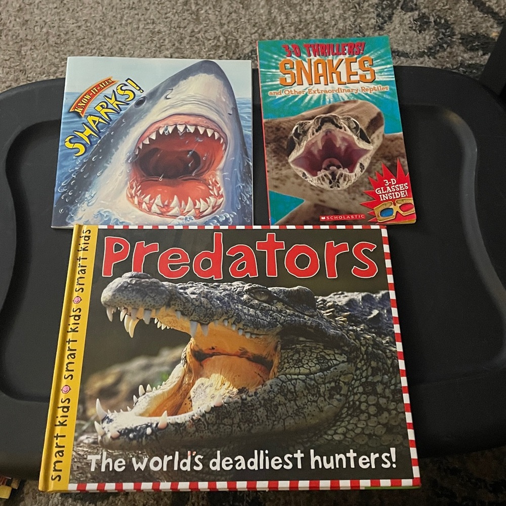 Animal Book Set. Sharks, Snakes, Predators.